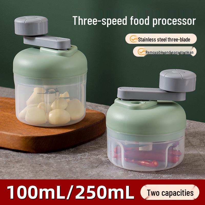 Multi-Functional Hand-Crank Food Processor: Three-Speed Garlic Press, Chopper, Baby Food Grinder, Meat Grinder, Mincer.