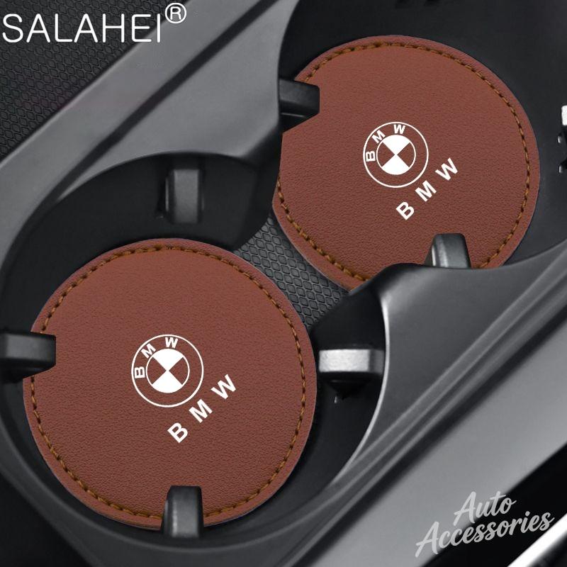 Car Logo Anti-Slip Water Cup Pad Auto Coasters Anti-skid Mat Accessories For BMW 1 3 5 7 Series X1 X3 X5 F10 F15 F16 F20 F30 F18 z4