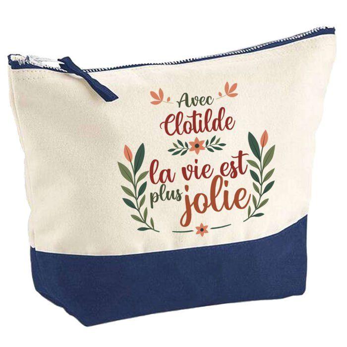 Trousse de maquillage - PLANETEE - Clotilde la vie est plus jolie - Grand format - Sublimation HD - Coton, fabriquée en France