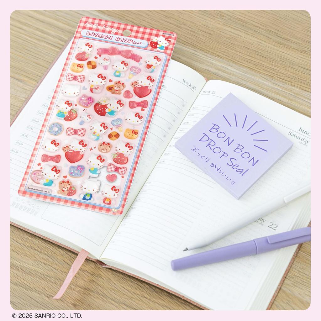 Stationery Sanrio Character Bonbon Drop Hello S8812098 Sun-Star Stickers, Stickers, Kitty, Red,
