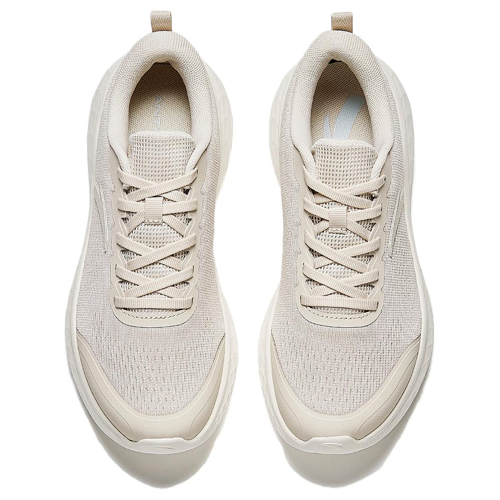 Anta Qingyun 2.0 Fashion Versatile Shock Absorbing Wear Resistant Low Top Casual Running Shoes Women sneaker Gray Beige 122415501S-1