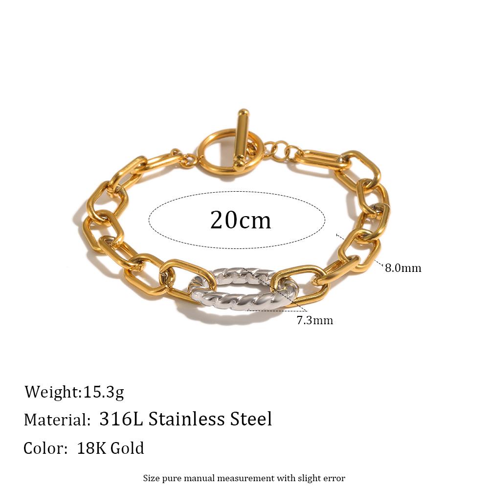 MamacitaSlay 316L Stainless Steel Mixed Color Jewelry Set 18K Gold Plated Waterproof Necklace Bracelet Earrings For Women Gift