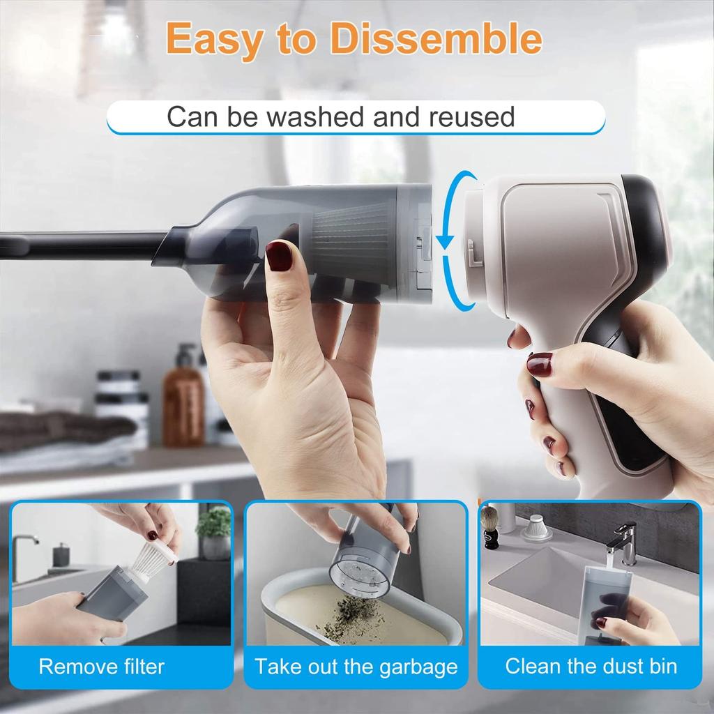 Wireless Car Vacuum Cleaner 9000pa Handheld Auto Vacuum Home And Car Dual Use Mini Vacuum Cleaner With Built-in Battrery