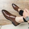 Men Business Dress Shoes Lace Up Comfortable Fashionable Leather Shoes European American Wedding Banquet Shoes Men Sizes 38-48
