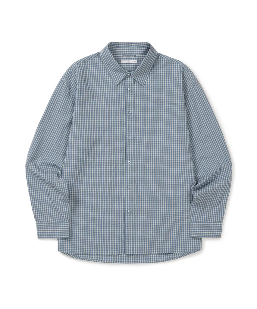 WEST GRAND BOULEVARD Noble One-Pocket Check Shirt Royal Blue