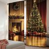 2 ks Vánoční závěsy Vánoční stromek Roztomilý Zimní svátek Vánoční dárky Sněhové vločky Elf Do okna obývacího pokoje Domácí závěsy