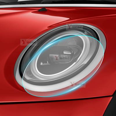 For Mini F56 Cooper S 2-doors -2024 2 Pcs Car Headlight Protective Film Transparent Smoked Black TPU Sticker