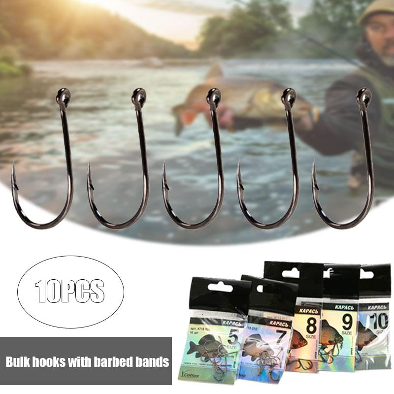 Koop 10 Pcs Octopus Circle Hooks Live Bait Fishing Hook Offset Steel