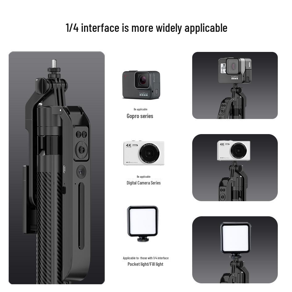 C12 Face Tracking Gimbal: 1.8m Anti-Shake Selfie Stick & 4-Leg Aluminum Stand