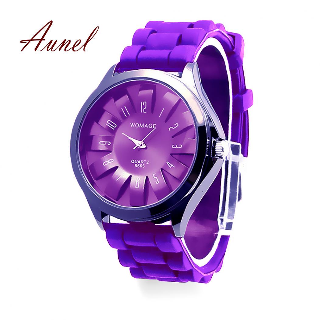 

Кварцевые часы с цветочным дизайном и силиконовым ремешком фиолетовый