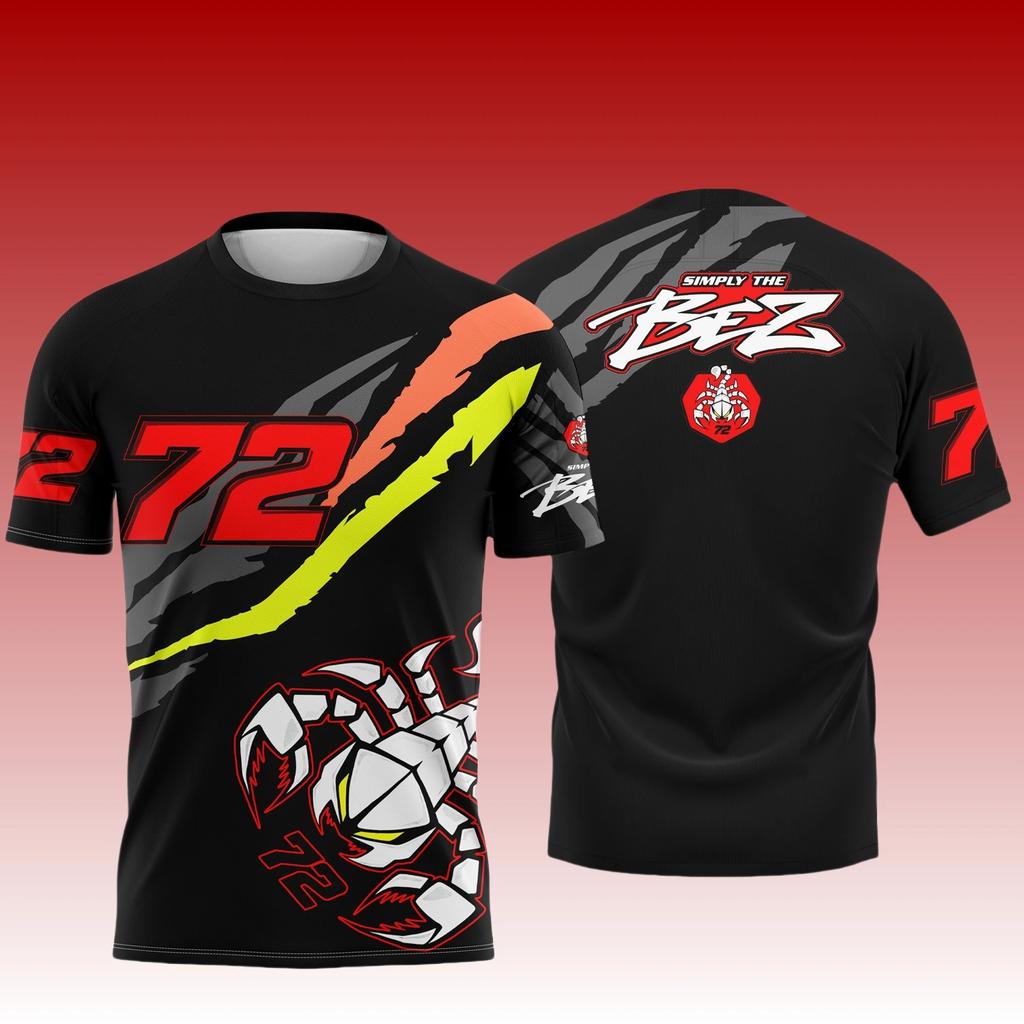 Campione Gran Premio del Regno Unito MotoGP Marco Bezzecchi# 72 Tuta da Gara Maglia da Ciclismo Asciugatura Rapida Girocollo Manica Corta T-Shirt