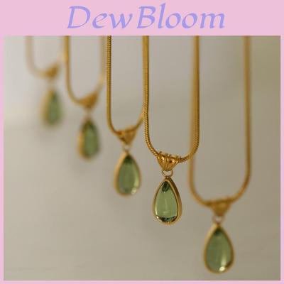 Titanium Steel Geometric Drop Necklace With Gold Pendant For Women