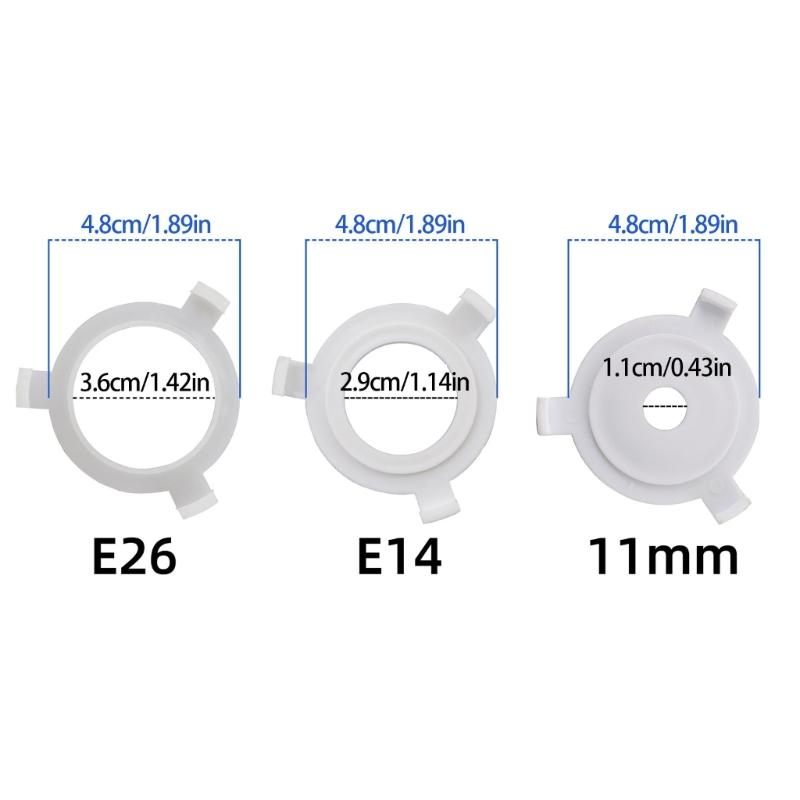 10Pcs E27 to E26/E14/11mm Lamp Shade Reducer Rings Lamp Rings Light Shade Replacement Part Lightweight Converter Adapter