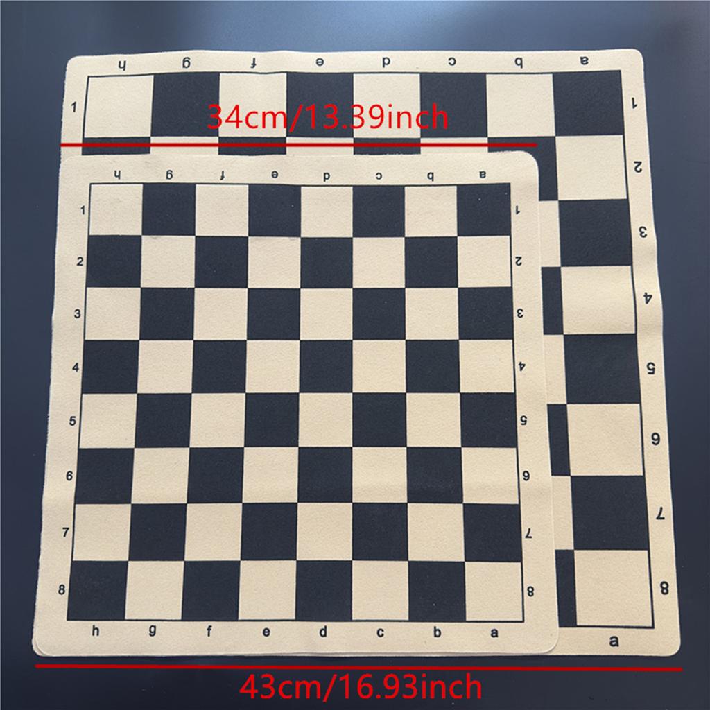 Chess Board 34Cm/13.39Inch And 43Cm/16.93Inch Folding Leather Flannelette Chess Game Or Folding Checkers Game Portable Board