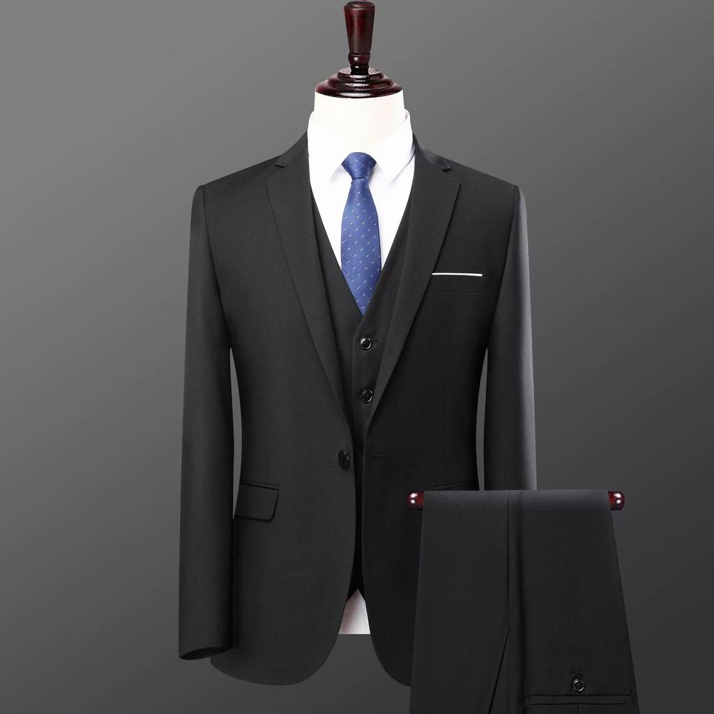 Abiti Neri da Uomo per Affari, Abiti Formali Professionali di Alta Gamma da Uomo, Tute Blu Navy, Giacche