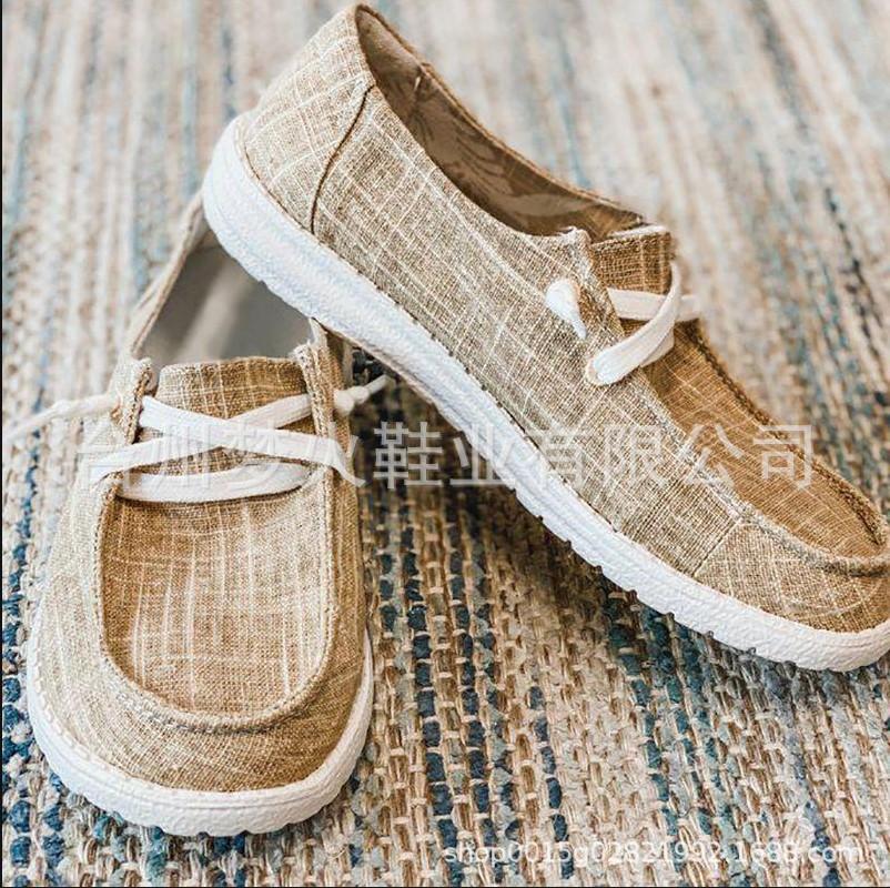 Casual lace-up women's shoes flat single shoes one-pedal lazy shoes