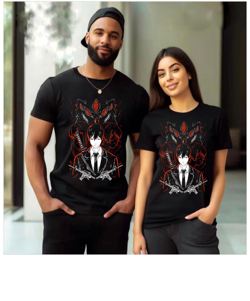 

T Shirt Chainsaw Man,Anime Manga Denji T-Shirt, Aki Power T-Shirt,Black T-shirt 2XL