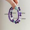 Retro Purple Amethyst Beaded Bracelet: Versatile Handcrafted Luxury Jewelry