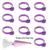 10-delade silikon-bakelsepåsarband & förslutningsklämmor