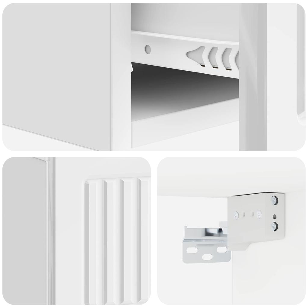 Wall Mounted Side Table High Gloss White 59 x 34.5 x 17 cm