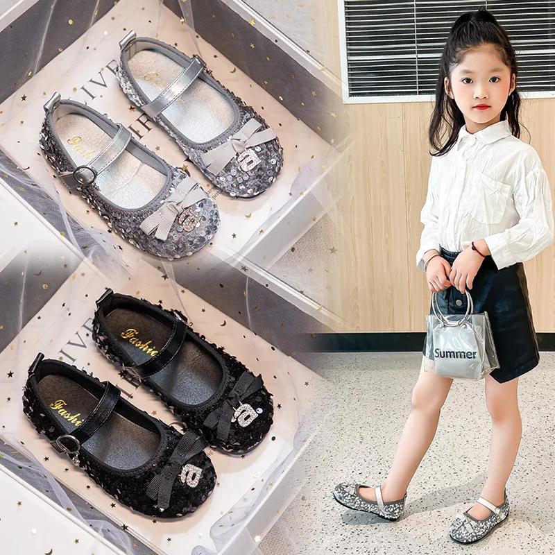 2024 Children Leather Shoes for Girl Autumn New Fashion Princess Soft Comfortable Anti-slippery Performance Versatile Dress Shoe