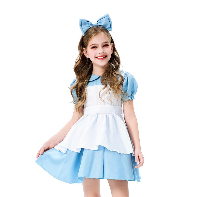 Alice Children's Costume Pastoral Maid Costume Butterfly Princess Dress Girls Teen Lolita Performance Costume
