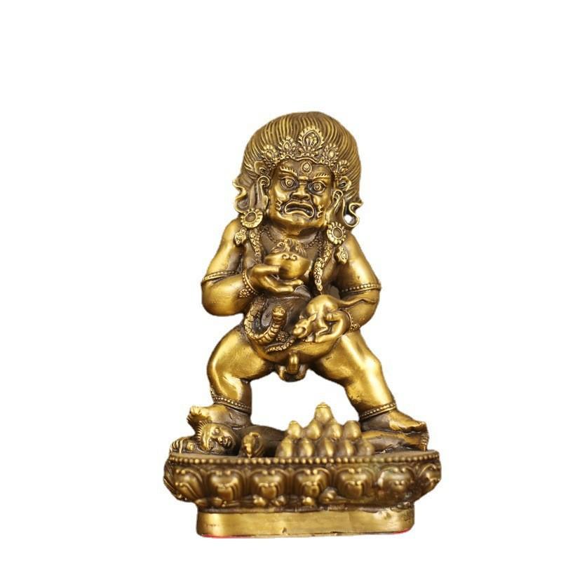 Bronze Yellow God Wealth Statue, Creative Buddha Ornament, Living Room, Bedroom, Study, Shop Opening, Copper Decor, 1Pc