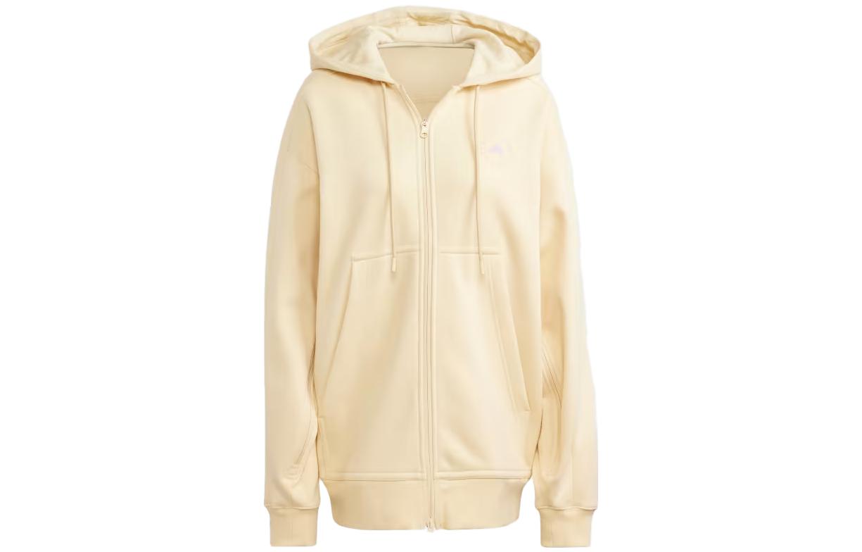 Adidas X Stella McCartney Sweatshirts Women s Beige Hooded Moderate Cardigan IB5112 M