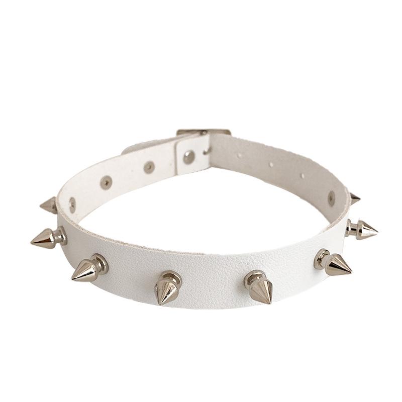 Harajuku Nieten Punk Choker Halskette aus PU-Leder