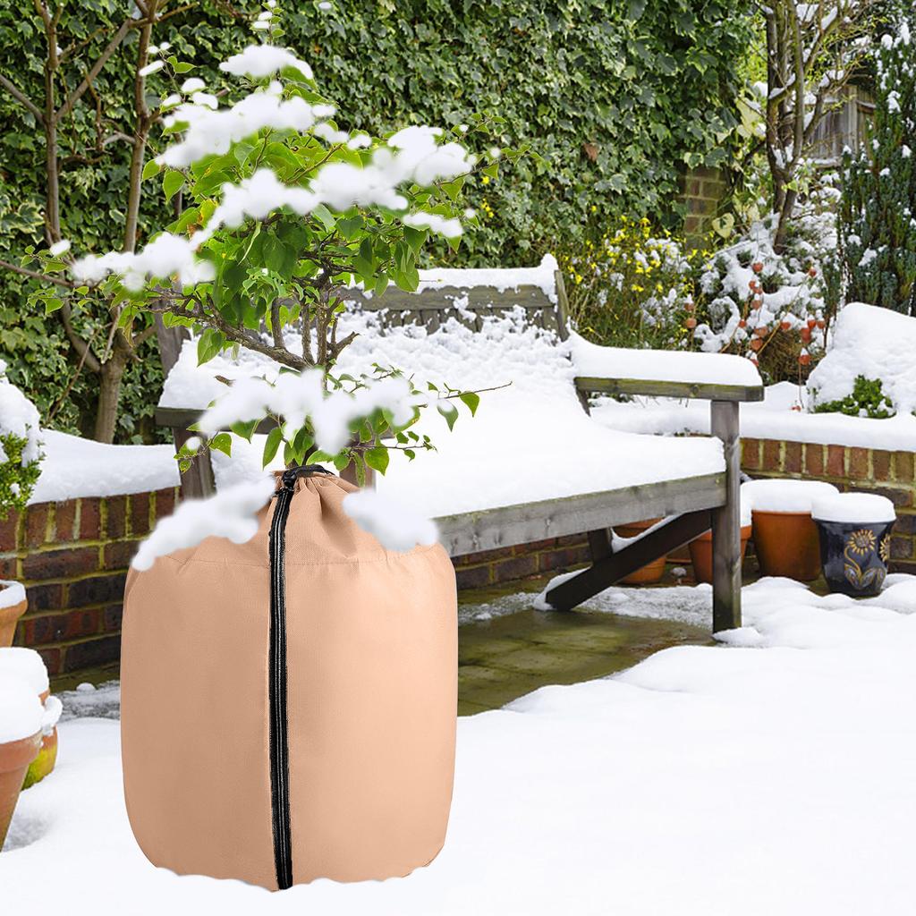 Plant Cover Freeze Protection Plant Winter Cover Protection Drawstring Zipper Heavy-Duty Shade For Outdoor Yard Flower Pot