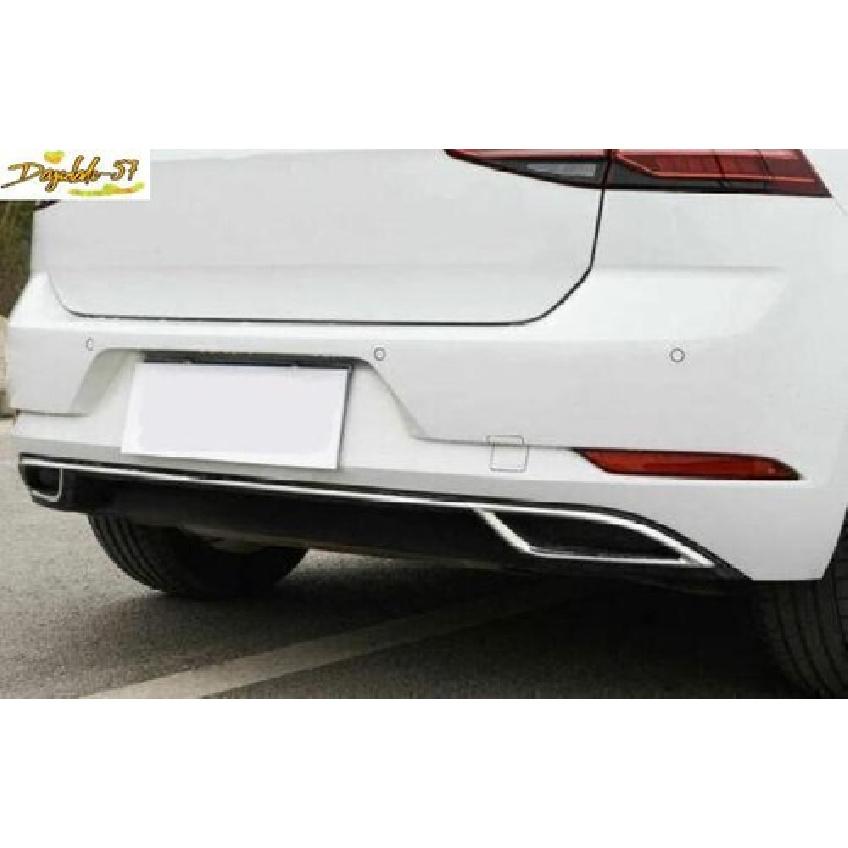 Rear ABS Chrome Bumper Diffuser Cover Trim 2PCS For VW Golf MK7 MK7.5 2018-
