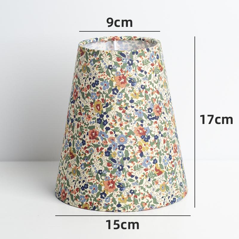 Retro Linen Fabric Floral Pattern Lampshades Pastoral Style Pleated Table Lampshade Bedroom Hotel Bedside Floor Lamp Cover