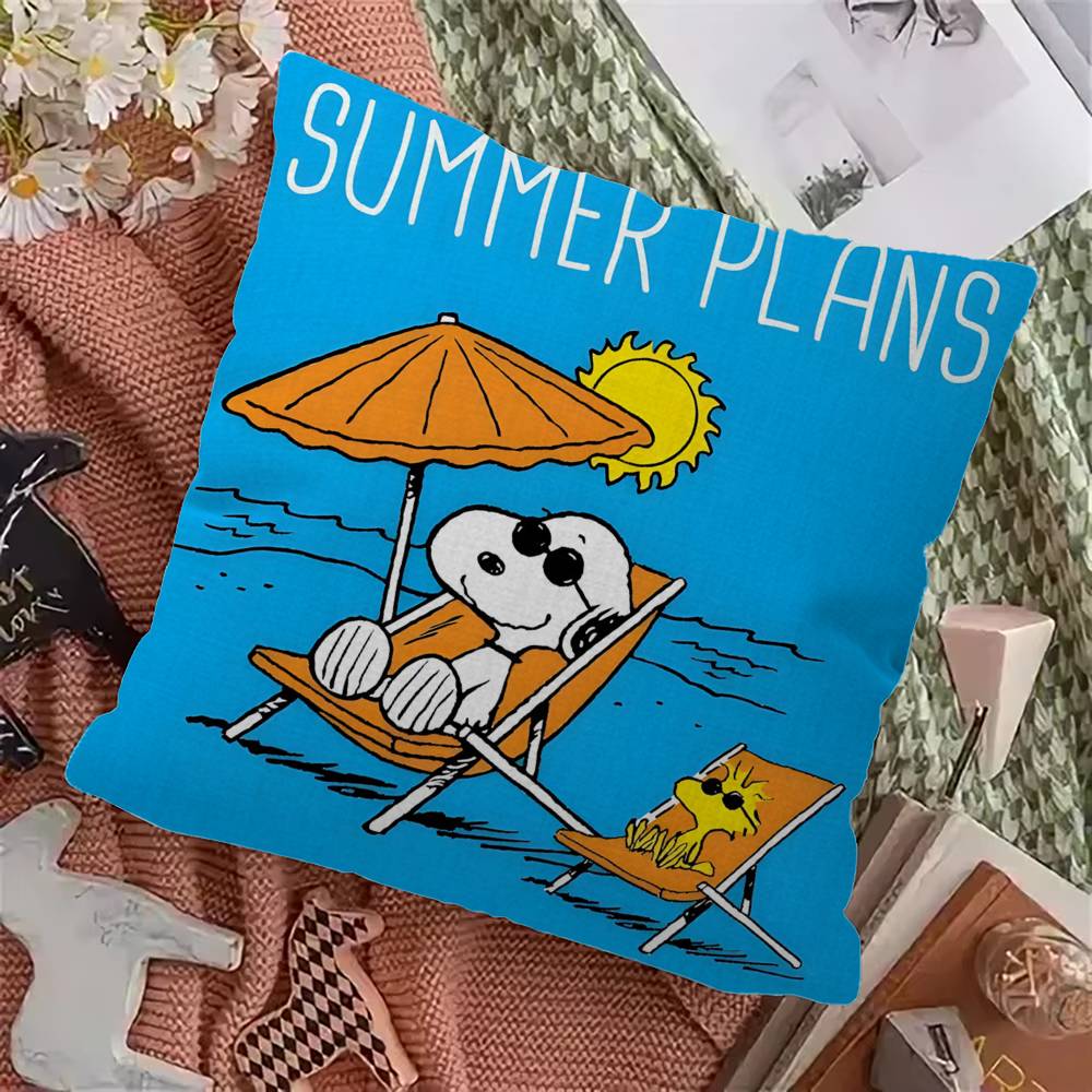 Cartoon SSnoopys Pillow Cushion Cover Pillowcase Living Room Sofa Home Decor Customized