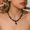 Premium Sense Rhinestone Necklace Earrings Two-Piece Wedding Jewelry Temperament Bridal Wedding Jewelry Set