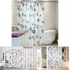 Modern Minimalist Peva Shower Curtain With Striking Black Peony Print For Bathroom Decor