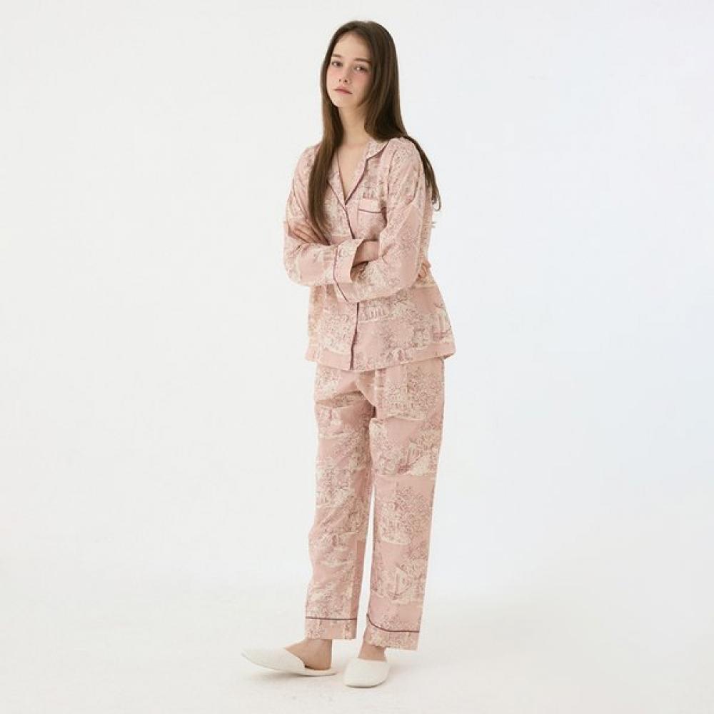 Lunaluz Women S Cotton Long Sleeve Collar Two Piece pajamaS Madel