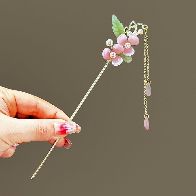 Chinese Style Tassel Wooden Hairpin Retro Fairy Hair Stick Hanfu Ancient Costume Hair Accessory