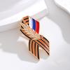 Dual-Sided Commemorative Ribbon & Wheat Sheaf Lapel Pin - Vintage Alloy Brooch with Butterfly Clasp for Formal Attire and Coats