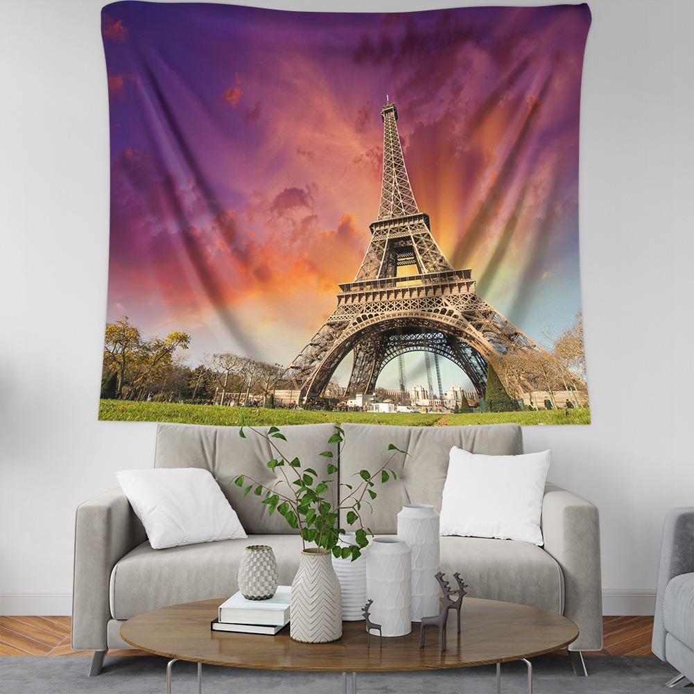 Париж Эйфелева башня Узор Подвесной Ткань Спальня Гостиная Гобелен Домашнее Настенное — фото 6