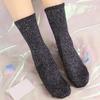 3 Pairs/Set Women's Fashion Sexy Shiny Socks Korean Style Gold Silver Silk Candy-Coloredsocks Luxury Design High Quality