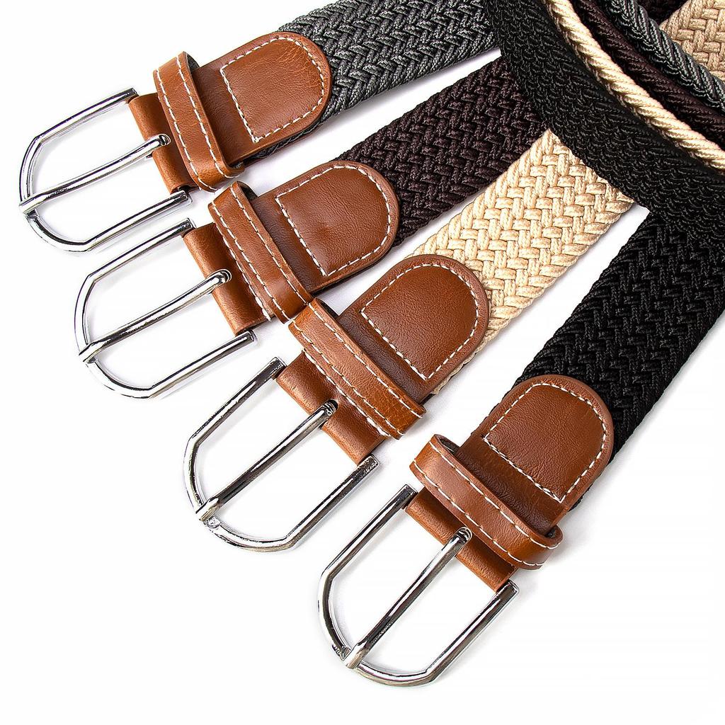 New Elastic Braided Cotton Belt with Alloy Pin Buckle - Versatile for Children's Wear