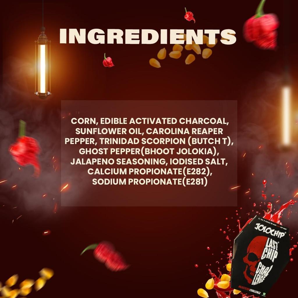 Provocarea Jolochip Last Chip | Tortilla cea mai picantă din lume | Chips picant Scorpion și Piper Fantomă | 5g