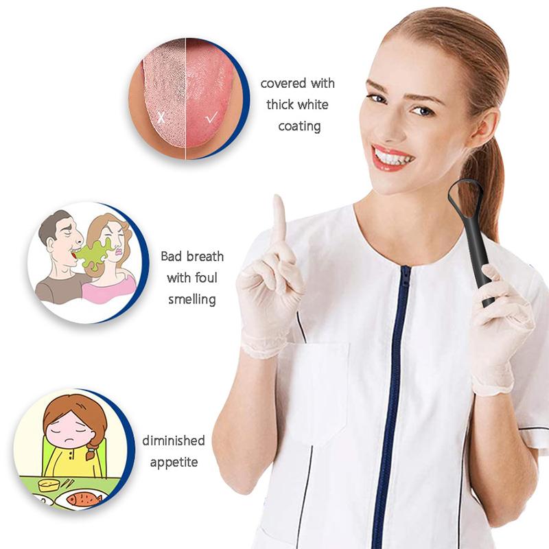Grattoir à langue Double face en acier inoxydable, nettoyeur de langue buccale, brosse de nettoyage, brosse à dents enduite, outils de soins d'hygiène buccale