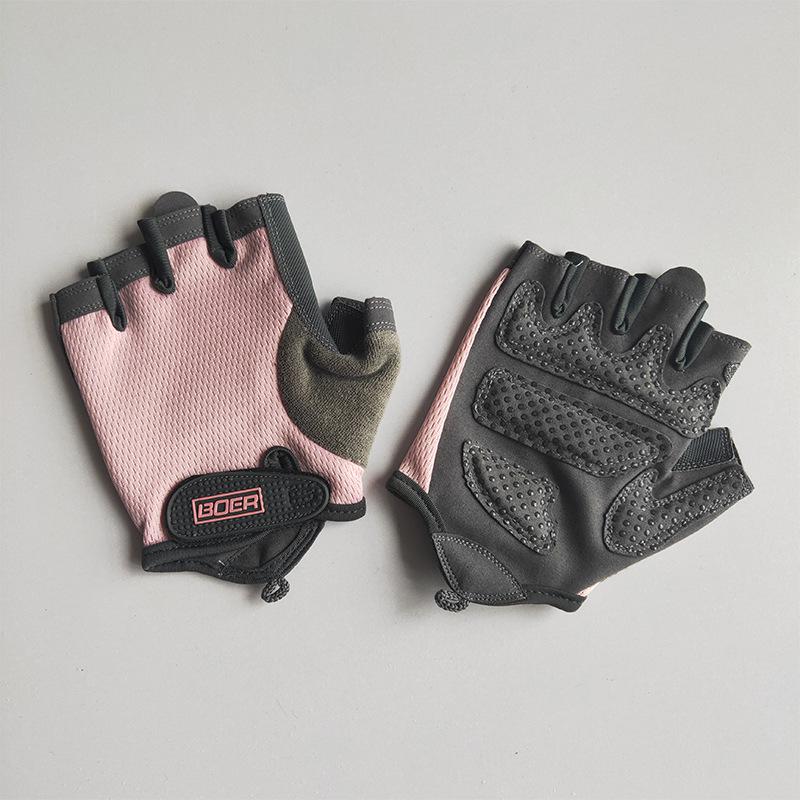 

Перчатки унисекс с нескользящей подошвой и полупальцами для велоспорта, гантелей, занятий спортом на открытом воздухе и скалолазания Small розовый