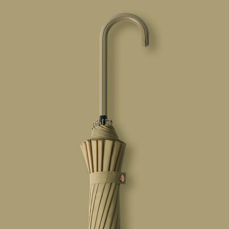 OEING 16-Rib Large Double Sun & Rain Umbrella with Leather Handle