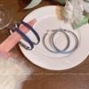 Design Sense Denim Big Circle Earrings Women's 2025 New Hong Kong Style Ear Jewelry Suitable for Square and Round Faces