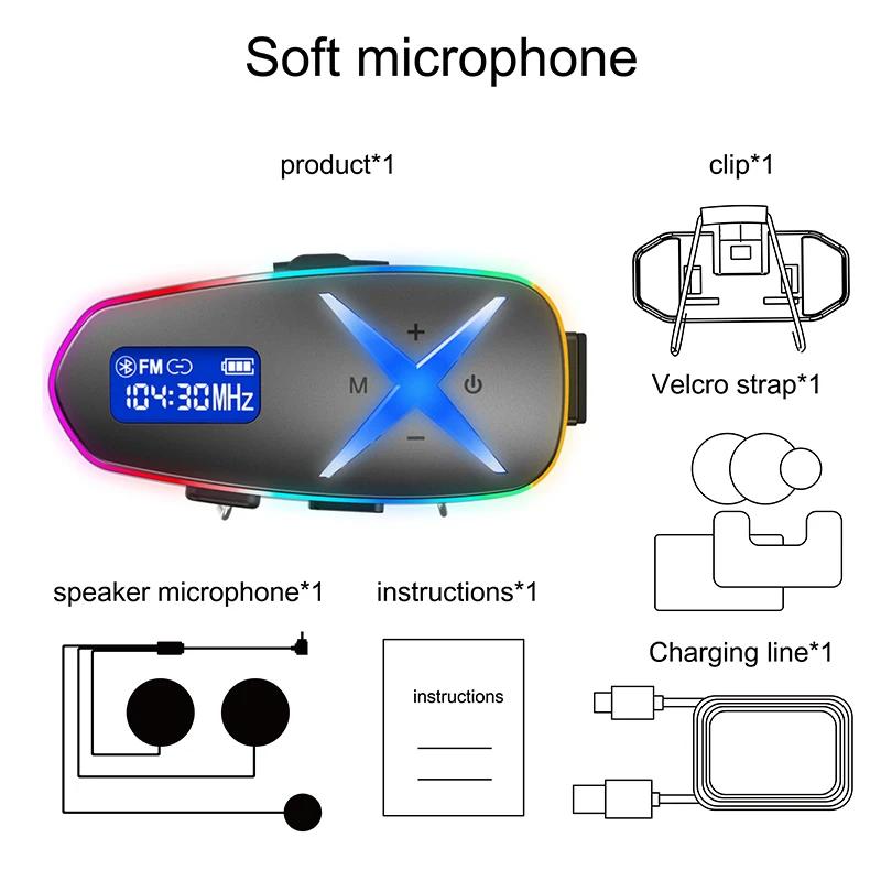 

K16 Motorcycle Helmet Headset Intercom BT 6.0 Music Share Cycling Headphone Wireless Earphone IP65 Waterproof Stereo FM Radio