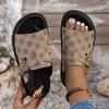 Lucyever Fashion Printed Thick Bottom Slippers Women Summer Peep Toe Paltform Sandals Woman Plus Size Non Slip Flip Fliops 43