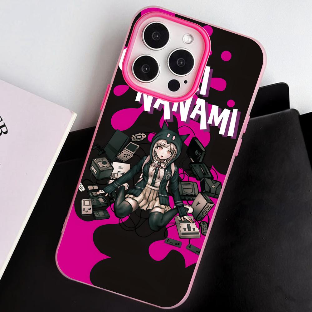 Danganronpa Chiaki Nanami Telefoonhoesje voor iPhone 17 16 15 14 13 12 11 Air Pro Max Plus Jelly Dubbele laag Rozerood Hoesje