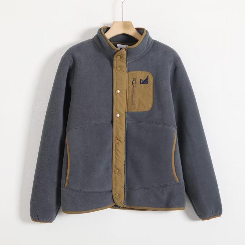 Herren Winter Patchwork Stehkragen Fleece Sweatshirt, 600g beidseitig verdickt.